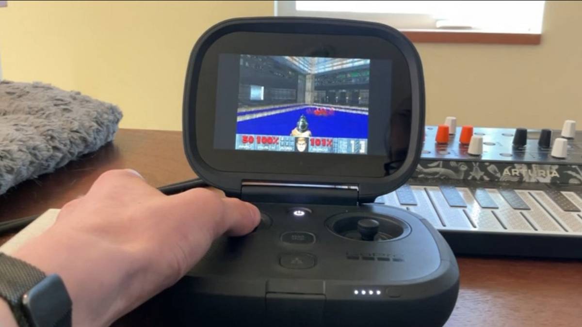 Doom running on a GoPro drone controller
