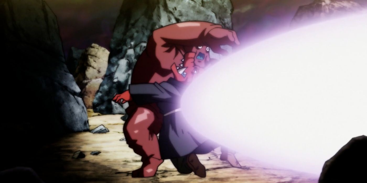 Dragon Ball Super Screenshot Of Prum And Dr. Rota Getting Hit With Beam