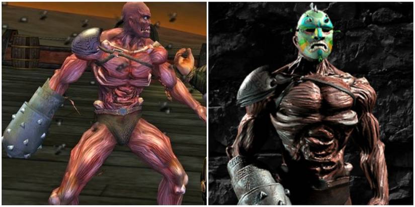 Drahmin with and without his mask