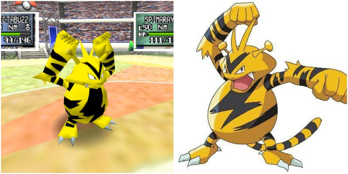 Electabuzz Finger Count Comparison between Pokemon Stadium and Original Art