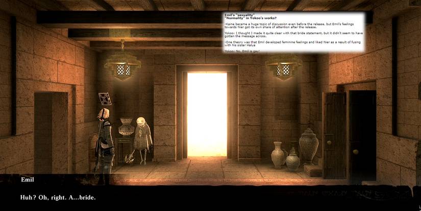 Nier Replicant: The Scene With Emil During The Facade Wedding &amp; A Snippet From Grimoire Nier Where Yoko Taro Confirms Emil's Sexuality