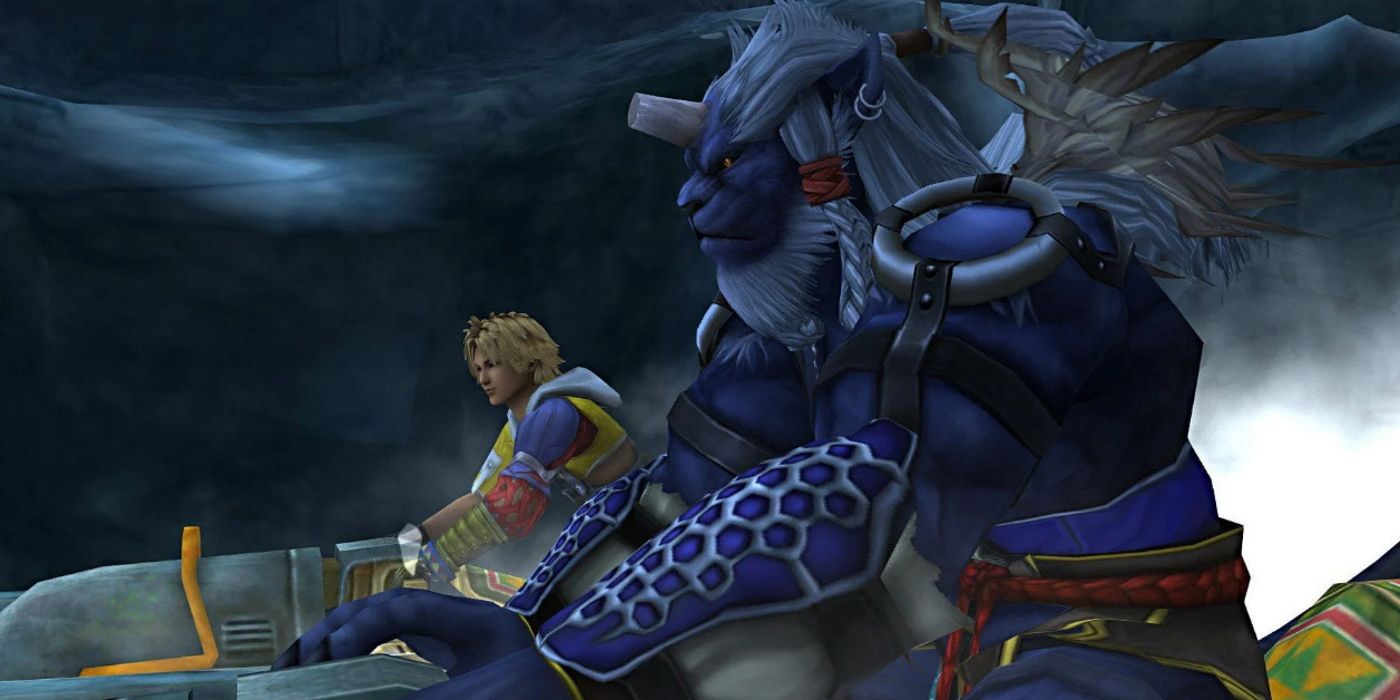 FF10 Kimahri and Tidus Riding Machina