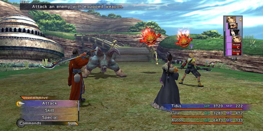 Final Fantasy X Auron Lulu Tidus Combat