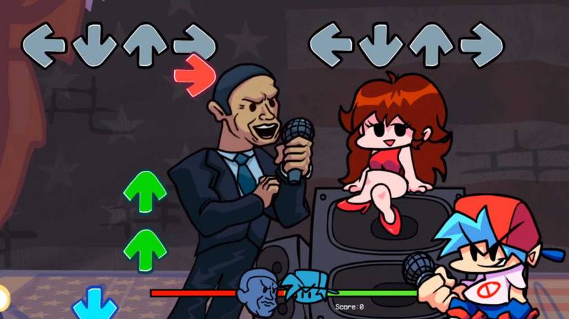 Friday Night Funkin Obama Mod Gameplay Screenshot