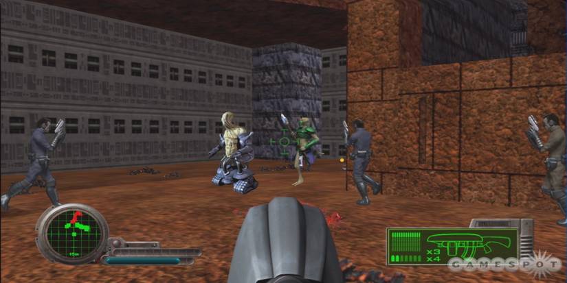 Marathon Security Officer Aiming Their Assault Rifle at Enemies