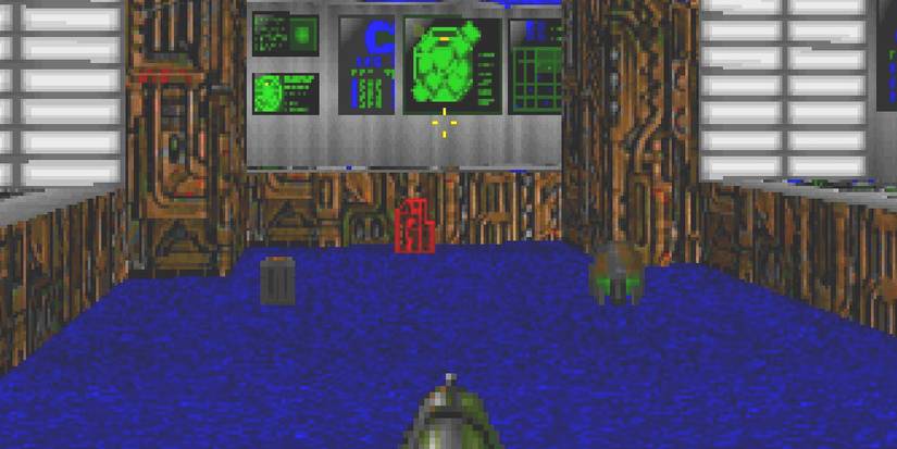 Doomguy Looking at a Red Keycard