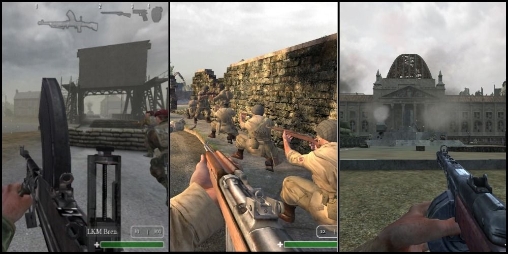 Разделенное изображение, показывающее все три кампании Call of Duty