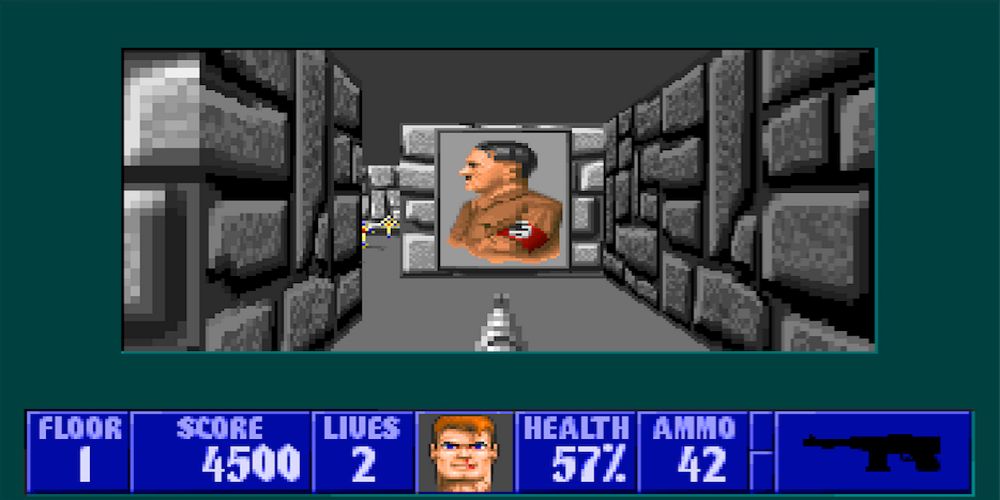 Wolfenstein 3D-Player stumbles upon a false wall revealing secrets