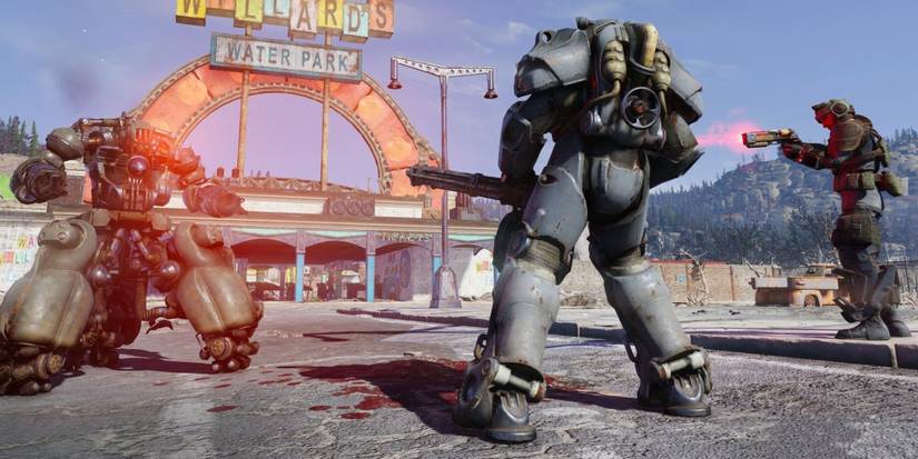 Two Players Fighting Sentry Bot