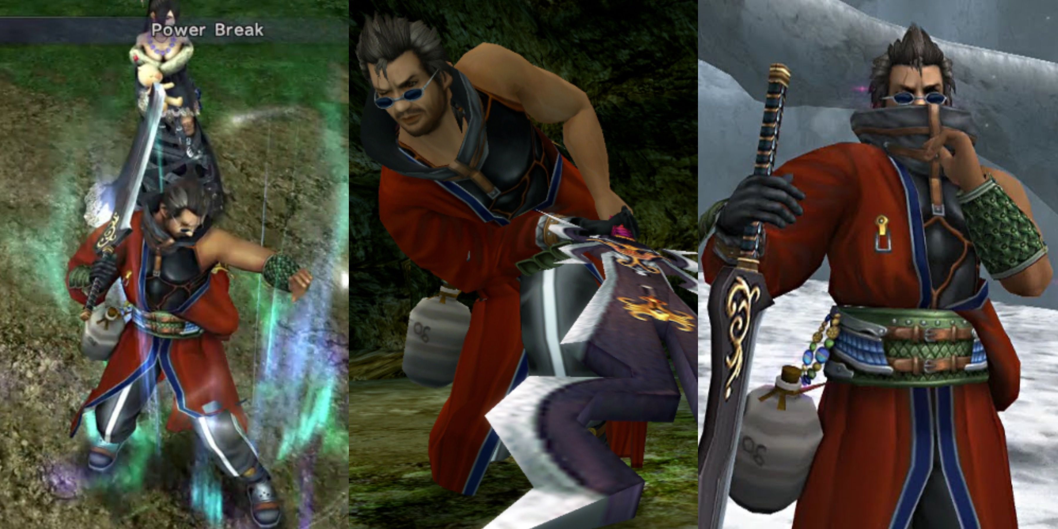 Screenshots of Auron from Final Fantasy 10