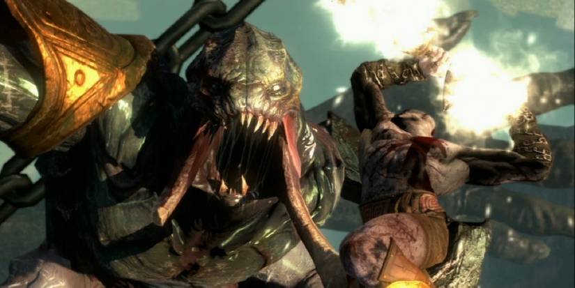 Kratos faces down the Hecatroncheires in God of War: Ascension