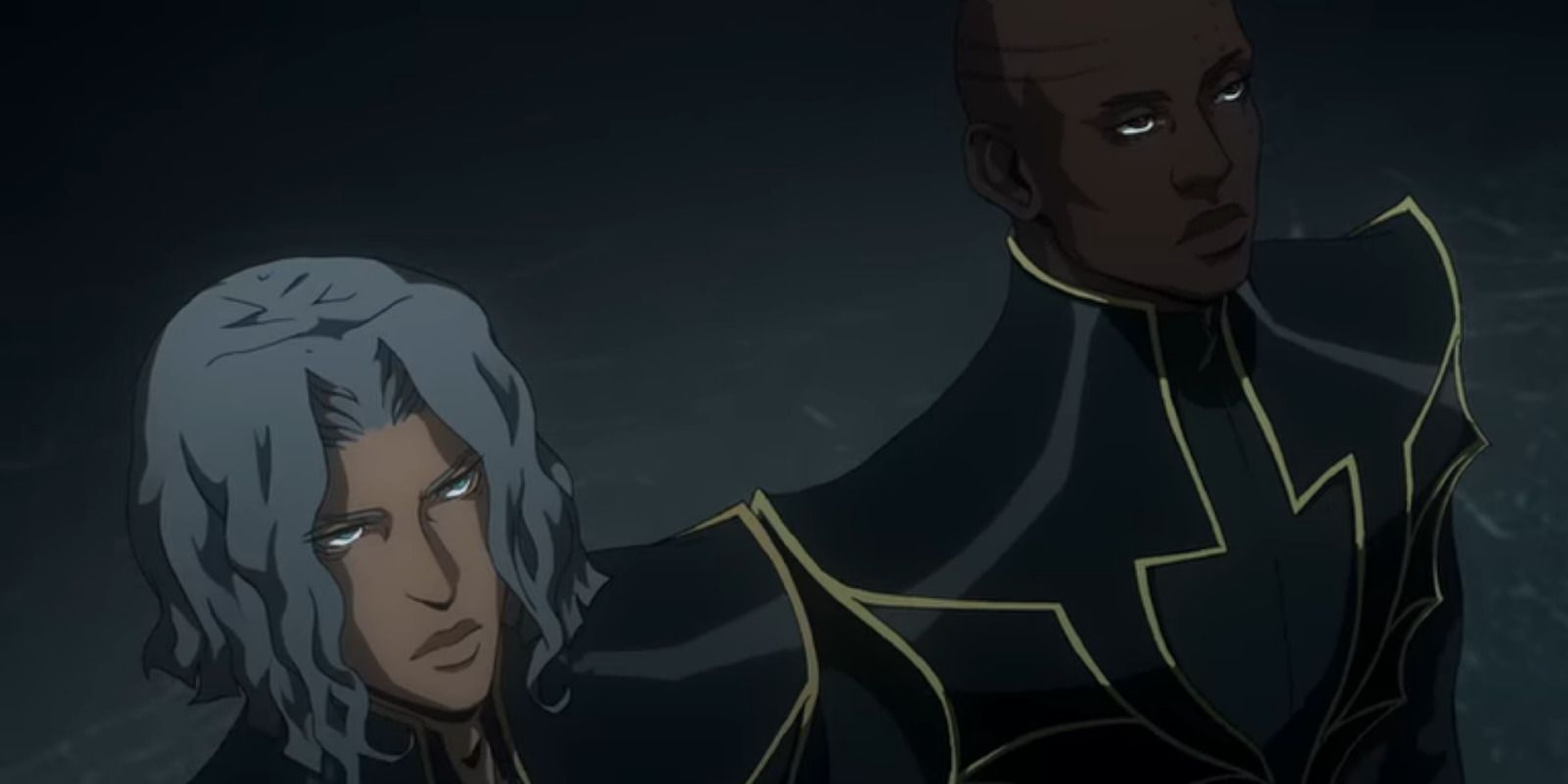 Hector and Isaac, standing next to each other Dutch angle