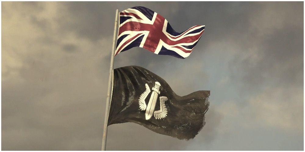 The flags of the UK and of the SAS