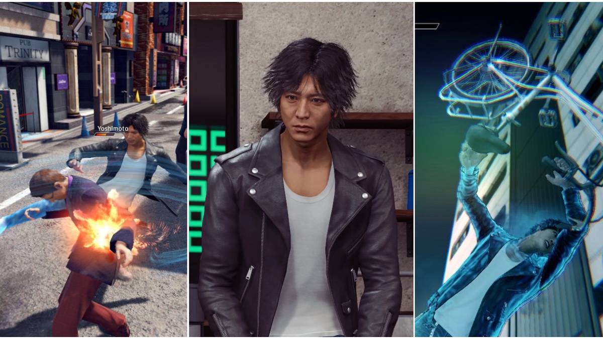 Split image of screenshots from Judgment
