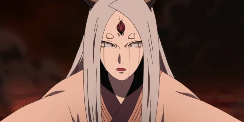 Kaguya Otsutsuki crying after seeing Naruto and Sasuke