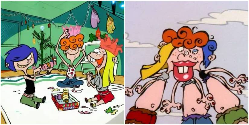 The Kanker sisters merge their mutated heads in Ed, Edd n Eddy