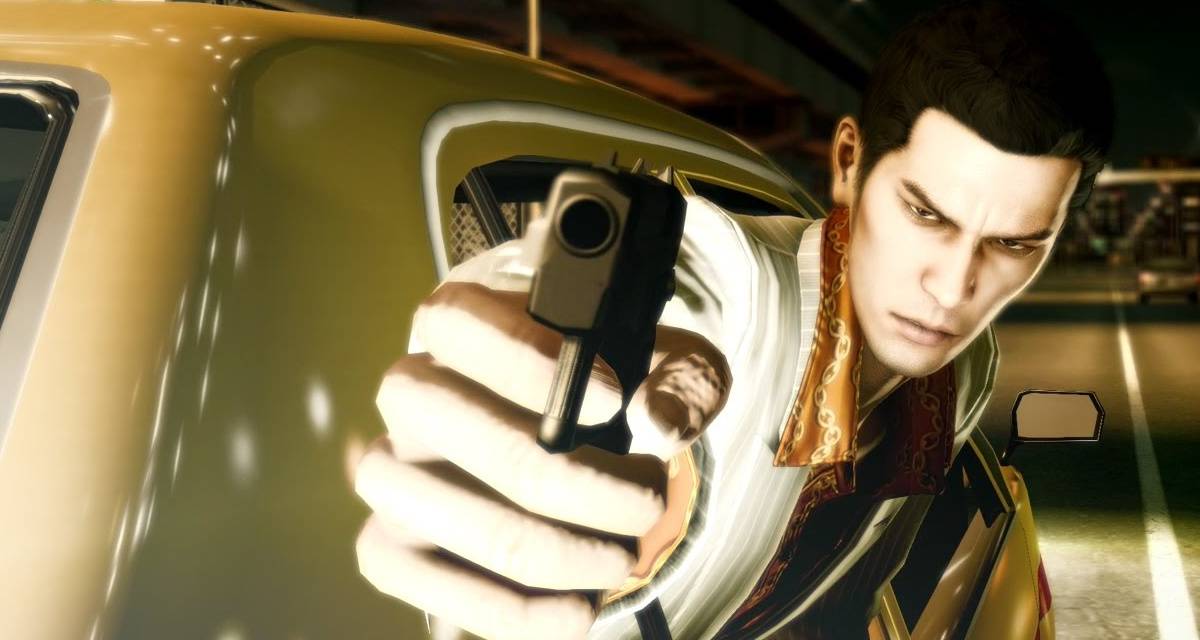 Kiryu using a gun in Yakuza 0