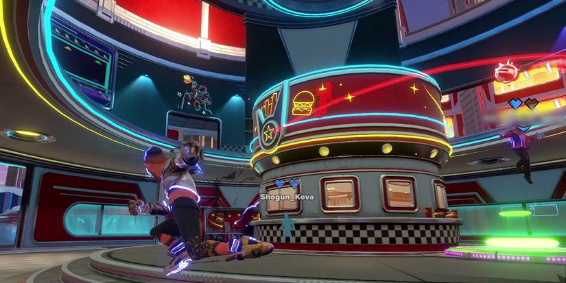 Knockout City - Curving A Ball Around The Middle Platform