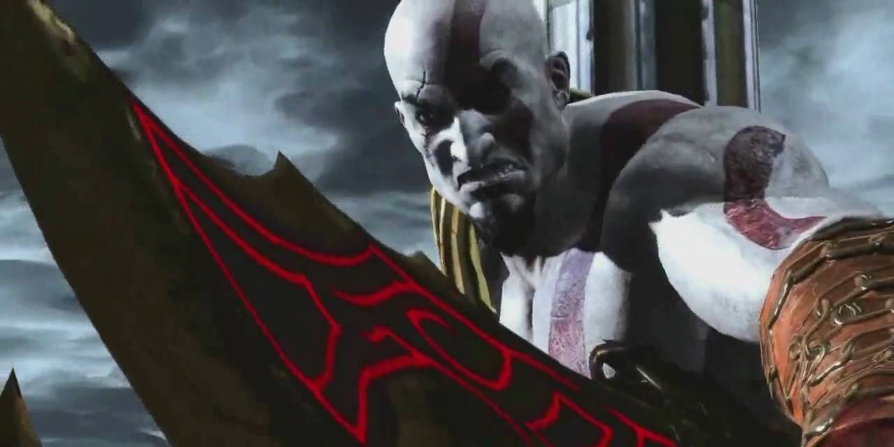 Kratos threatens Zeus in God of War III