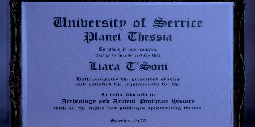 Liara's degree in Mass Effect