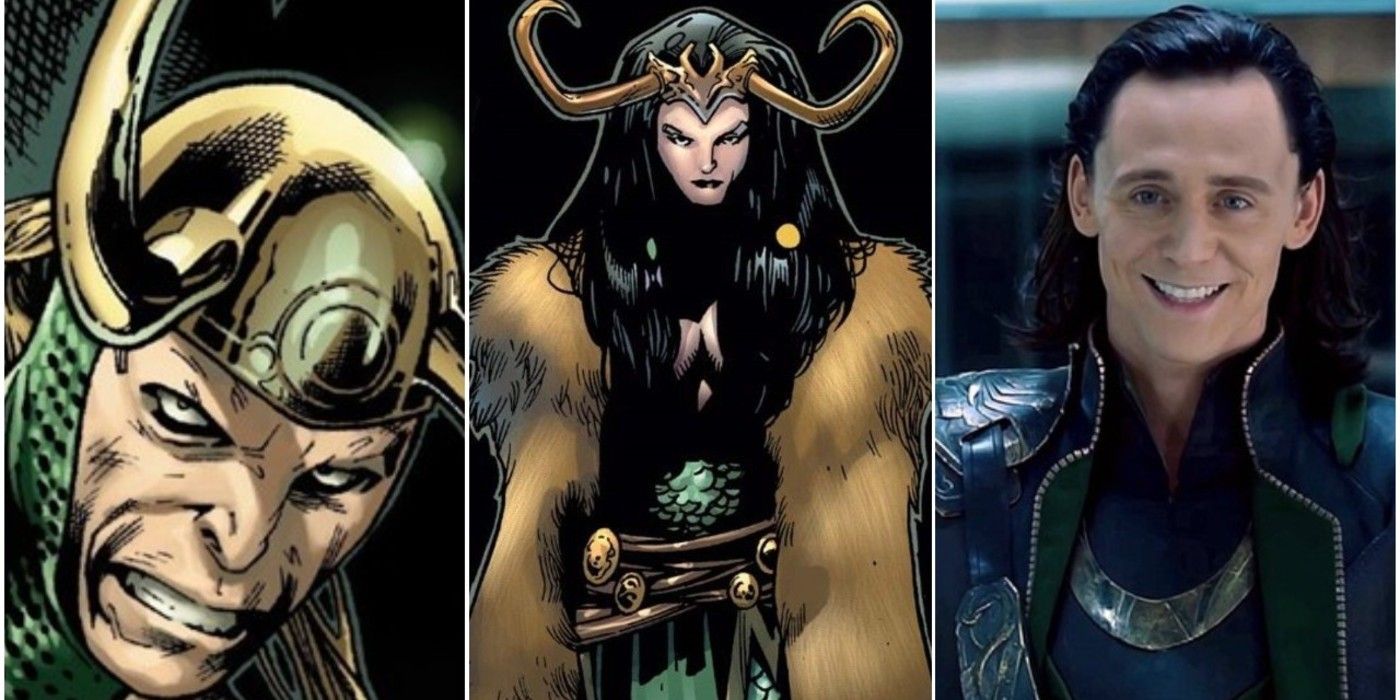 Images of Loki in the comics and films