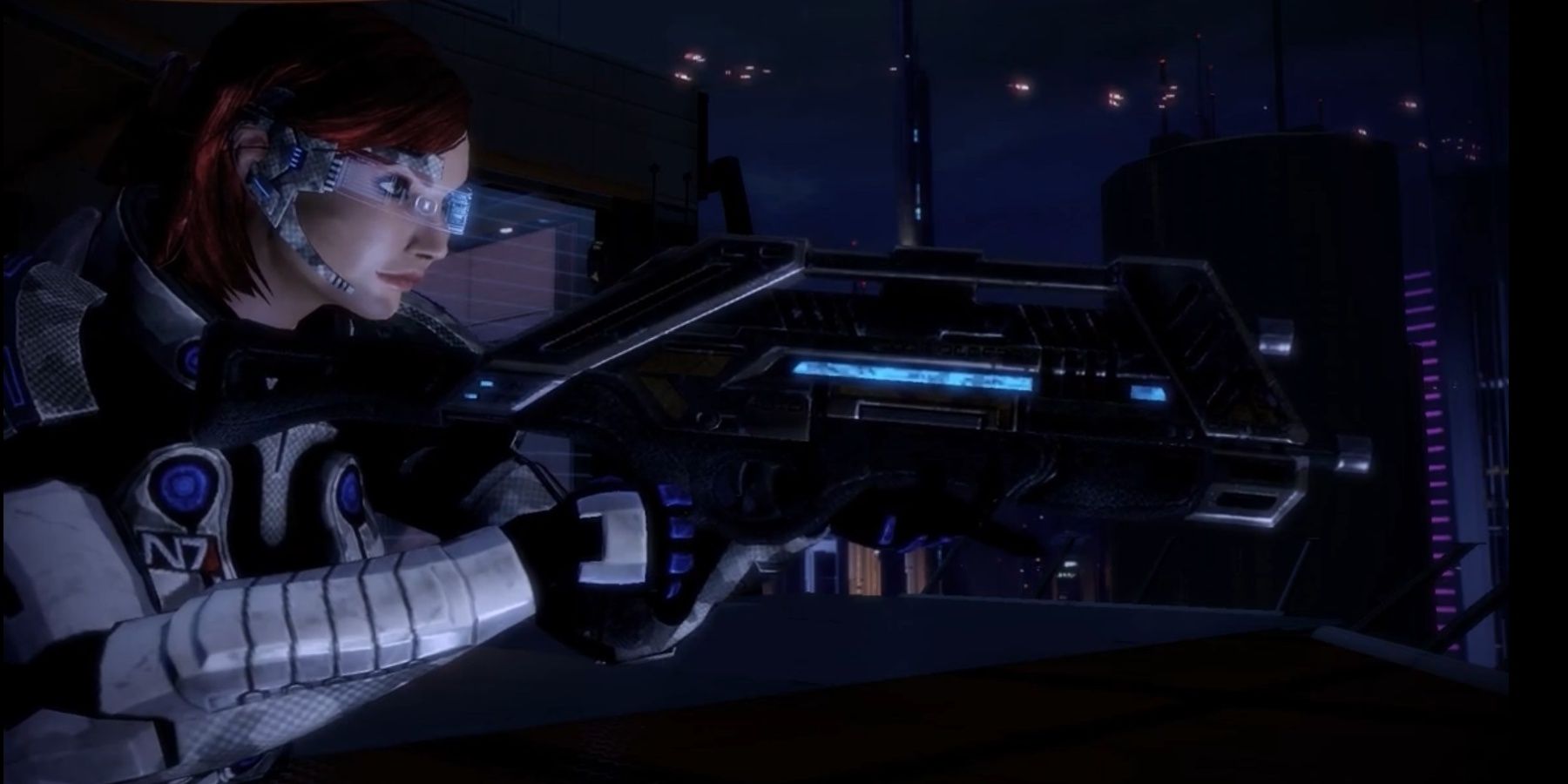Shepard Wielding The M-15 Vindicator From Mass Effect 2