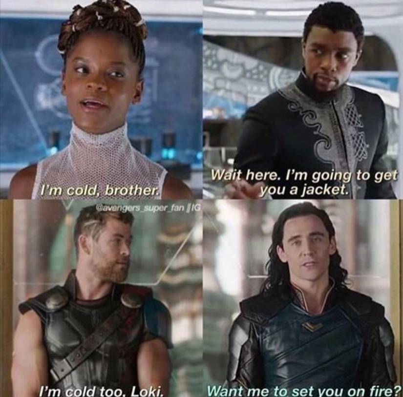 MCU Meme Showing The Different Relationships Of Shuri and Blakc Panther Compared To Thor and Loki