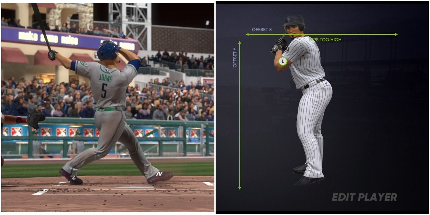 MLB The Show 21 Batting Stance Creator Collage Home Run And Height Adjustment