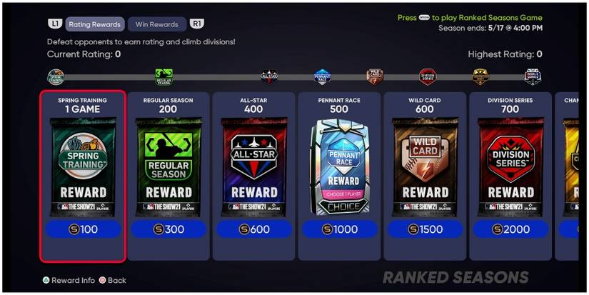 MLB The Show 21 Diamond Dynasty Ranked Season Rewards