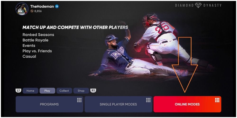 MLB The Show 21 Online Modes Location In Diamond Dynasty