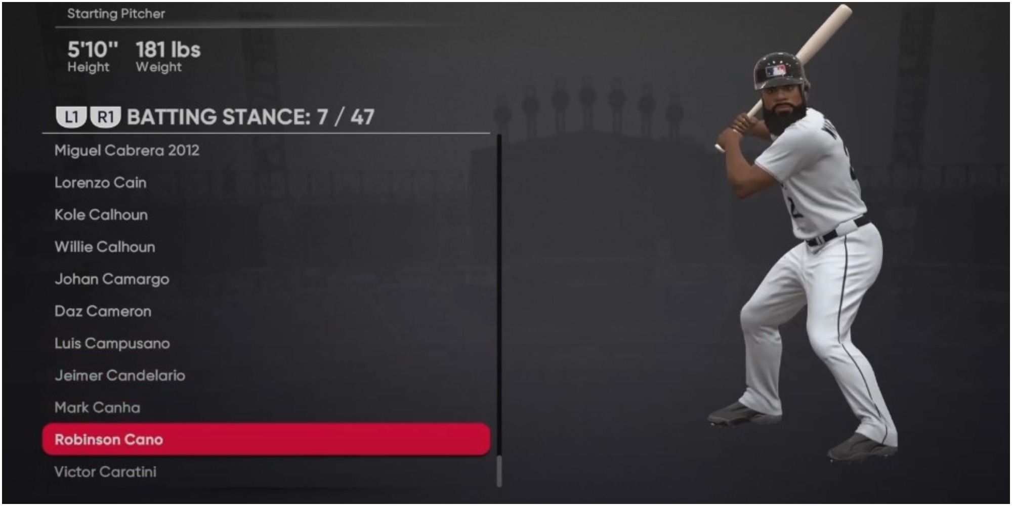 MLB The Show 21 Using The Robinson Cano Batting Stance Template
