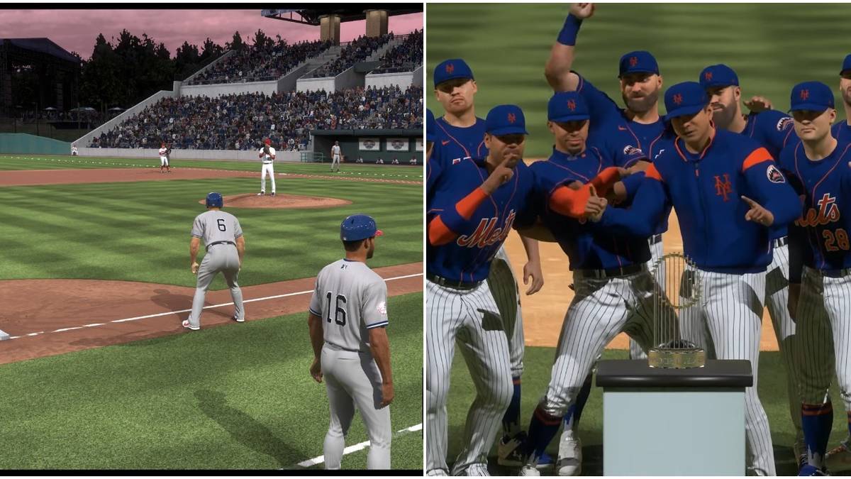 MLB The Show 21 World Series Collage On Base And Mets