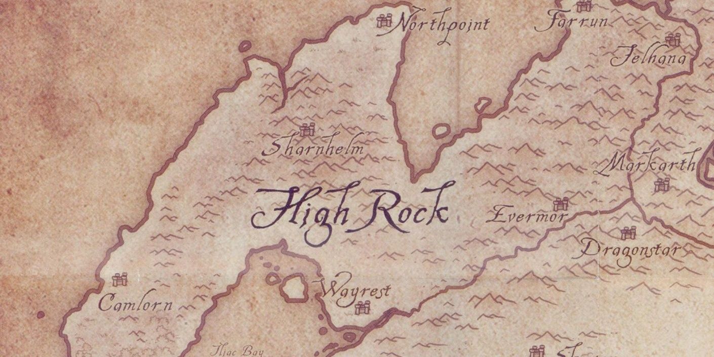 Map Of High Rock From The Elder Scrolls