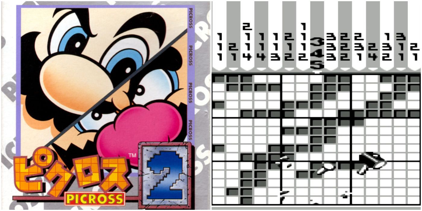 Marios Picross 2 Box Art and Gameplay Footage