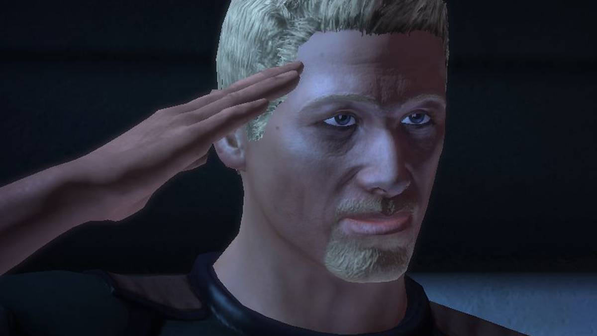 Mass Effect 1 Conrad Verner saluting