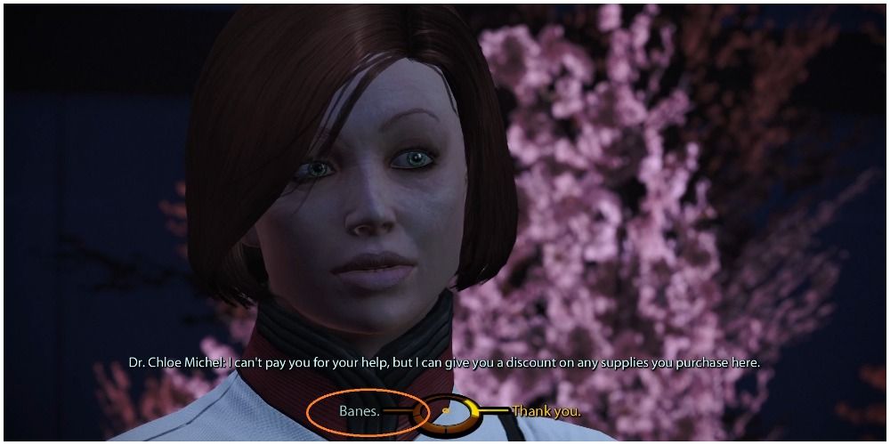 Mass Effect Legendary Edition Asking Chloe Michel About Banes