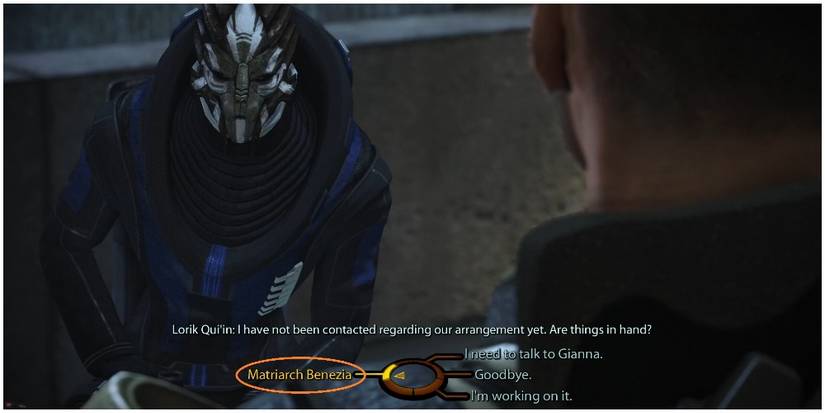 Mass Effect Legendary Edition Asking Lorik About Matriarch Benezia