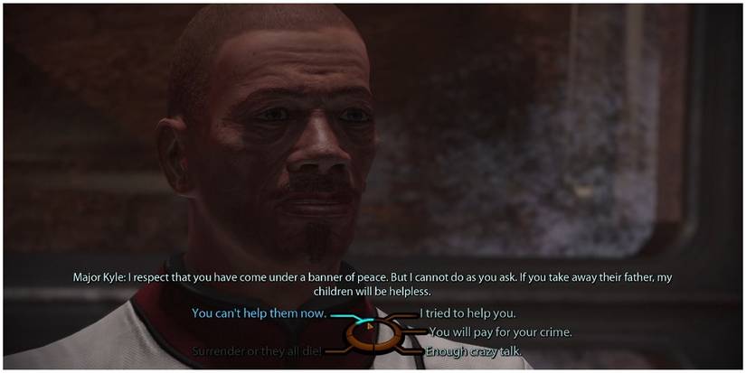 Mass Effect Legendary Edition Asking Major Kyle To Surrender