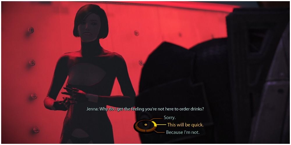 Mass Effect Legendary Edition Giving Rita A Warning In Chora's Den