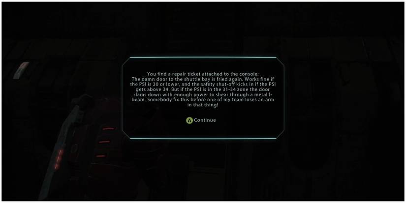 Mass Effect Legendary Edition Note About The Garage Door