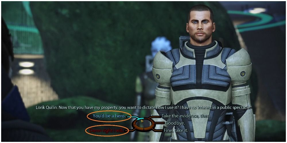 Mass Effect Legendary Edition Paragon And Renegade Choices With Talking To Lorik