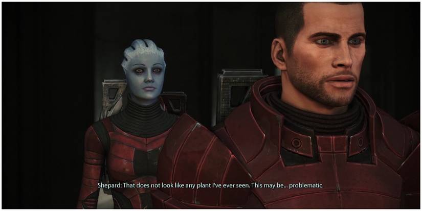 Mass Effect Legendary Edition Shepard And Liara In Front Of The Thorian