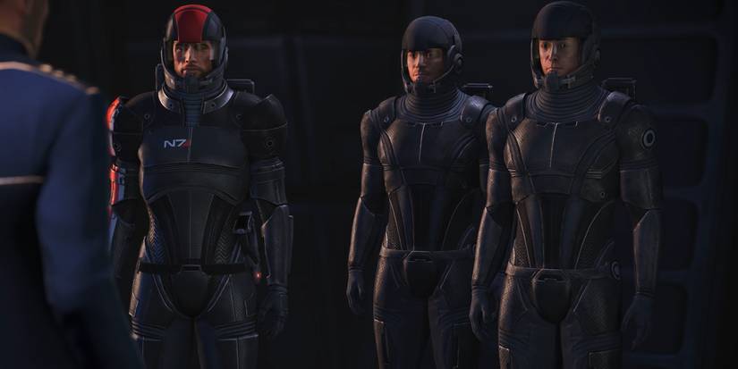 Mass Effect Legendary Edition Screenshot Of Shepard Kaidan and Jenkins on Verge Of Eden Prime Mission