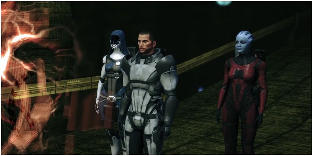 Mass Effect Legendary Edition Shepard Tali And Liara Talking To Vigil On Ilos