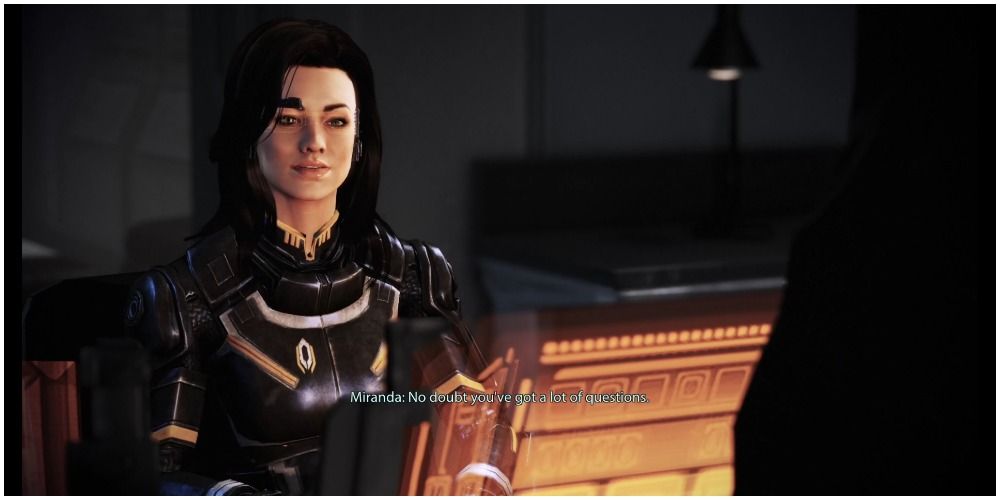 Mass Effect Legendary Edition Talking To Miranda In Alternate Uniform