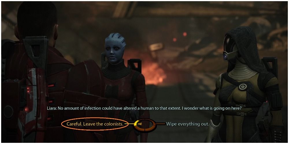 Mass Effect Legendary Edition Telling The Squad Not To Shoot Colonists