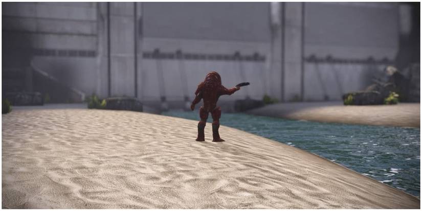 Mass Effect Legendary Edition Wrex Blowing Off Steam On Virmire