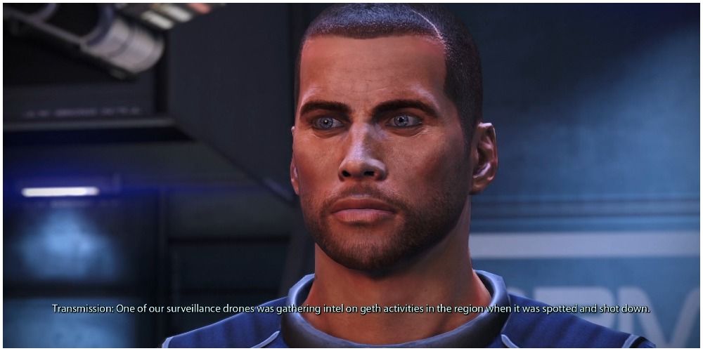 Mass Effect Shepard Getting A Transmission From Hackett