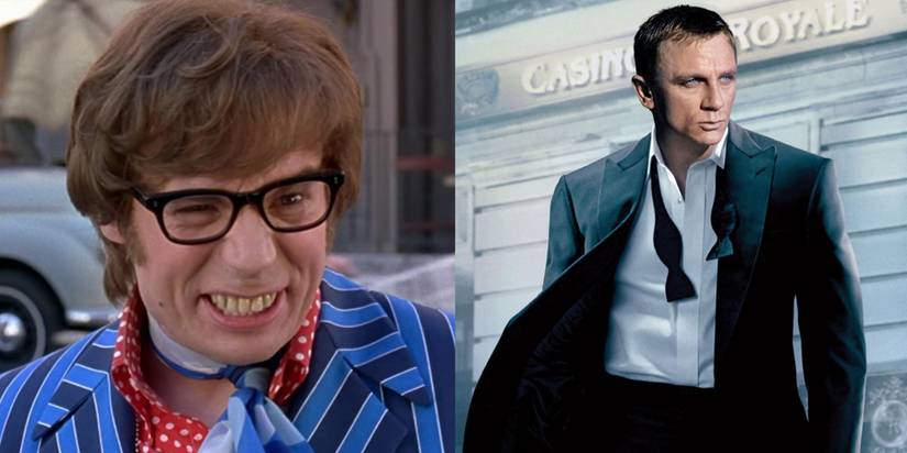 Mike Myers as Austin Powers and Daniel Craig as James Bond