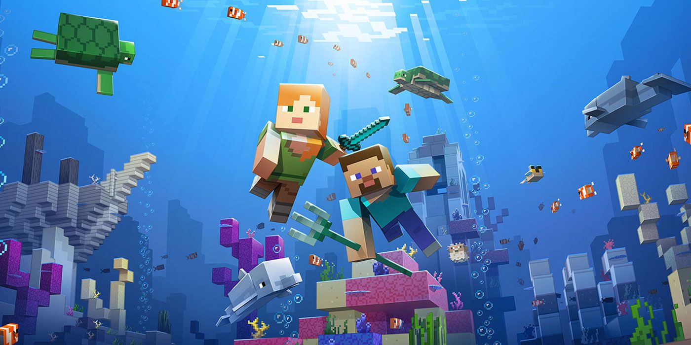 Minecraft-characters-underwater
